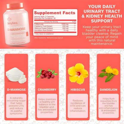 Myllea™ D-Mannose Urinary Tract Health Capsules